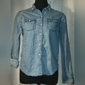 * Abercrombie kids denim long sleeve shirt